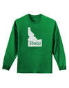 Idaho - United States Shape Adult Long Sleeve Dark T-Shirt by TooLoud-TooLoud-Kelly-Green-Small-Davson Sales