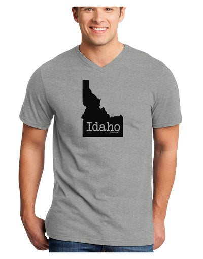 Idaho - United States Shape Adult V-Neck T-shirt by TooLoud-Mens V-Neck T-Shirt-TooLoud-HeatherGray-Small-Davson Sales