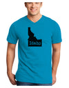 Idaho - United States Shape Adult V-Neck T-shirt by TooLoud-Mens V-Neck T-Shirt-TooLoud-Turquoise-Small-Davson Sales