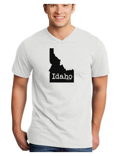 Idaho - United States Shape Adult V-Neck T-shirt by TooLoud-Mens V-Neck T-Shirt-TooLoud-White-Small-Davson Sales