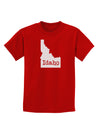 Idaho - United States Shape Childrens Dark T-Shirt by TooLoud-Childrens T-Shirt-TooLoud-Red-X-Small-Davson Sales