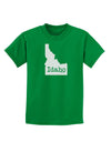 Idaho - United States Shape Childrens Dark T-Shirt by TooLoud-Childrens T-Shirt-TooLoud-Kelly-Green-X-Small-Davson Sales