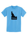 Idaho - United States Shape Childrens T-Shirt by TooLoud-Childrens T-Shirt-TooLoud-Aquatic-Blue-X-Small-Davson Sales