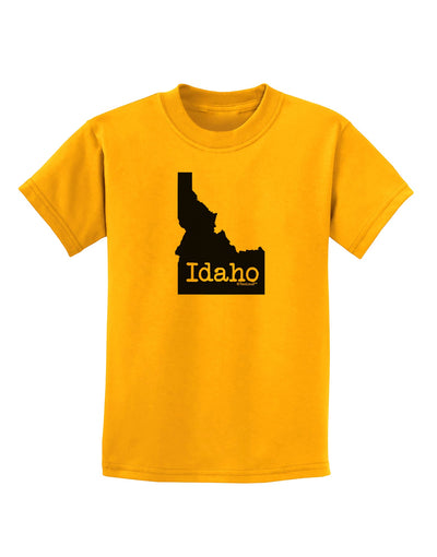 Idaho - United States Shape Childrens T-Shirt by TooLoud-Childrens T-Shirt-TooLoud-Gold-X-Small-Davson Sales