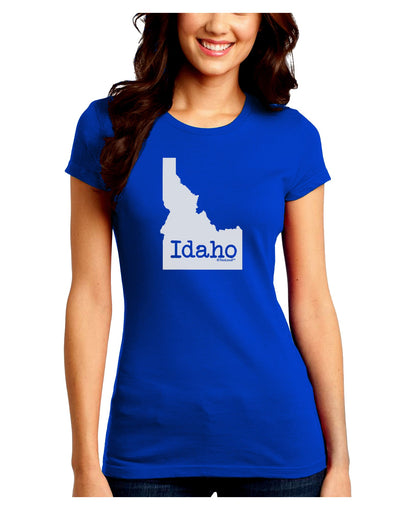 Idaho - United States Shape Juniors Crew Dark T-Shirt by TooLoud-T-Shirts Juniors Tops-TooLoud-Royal-Blue-Juniors Fitted Small-Davson Sales