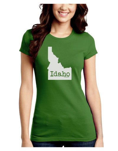 Idaho - United States Shape Juniors Crew Dark T-Shirt by TooLoud-T-Shirts Juniors Tops-TooLoud-Kiwi-Green-Juniors Fitted X-Small-Davson Sales