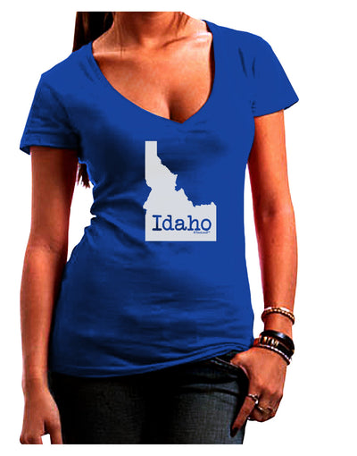 Idaho - United States Shape Juniors V-Neck Dark T-Shirt by TooLoud-Womens V-Neck T-Shirts-TooLoud-Royal-Blue-Juniors Fitted Small-Davson Sales