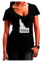 Idaho - United States Shape Juniors V-Neck Dark T-Shirt by TooLoud-Womens V-Neck T-Shirts-TooLoud-Black-Juniors Fitted Small-Davson Sales