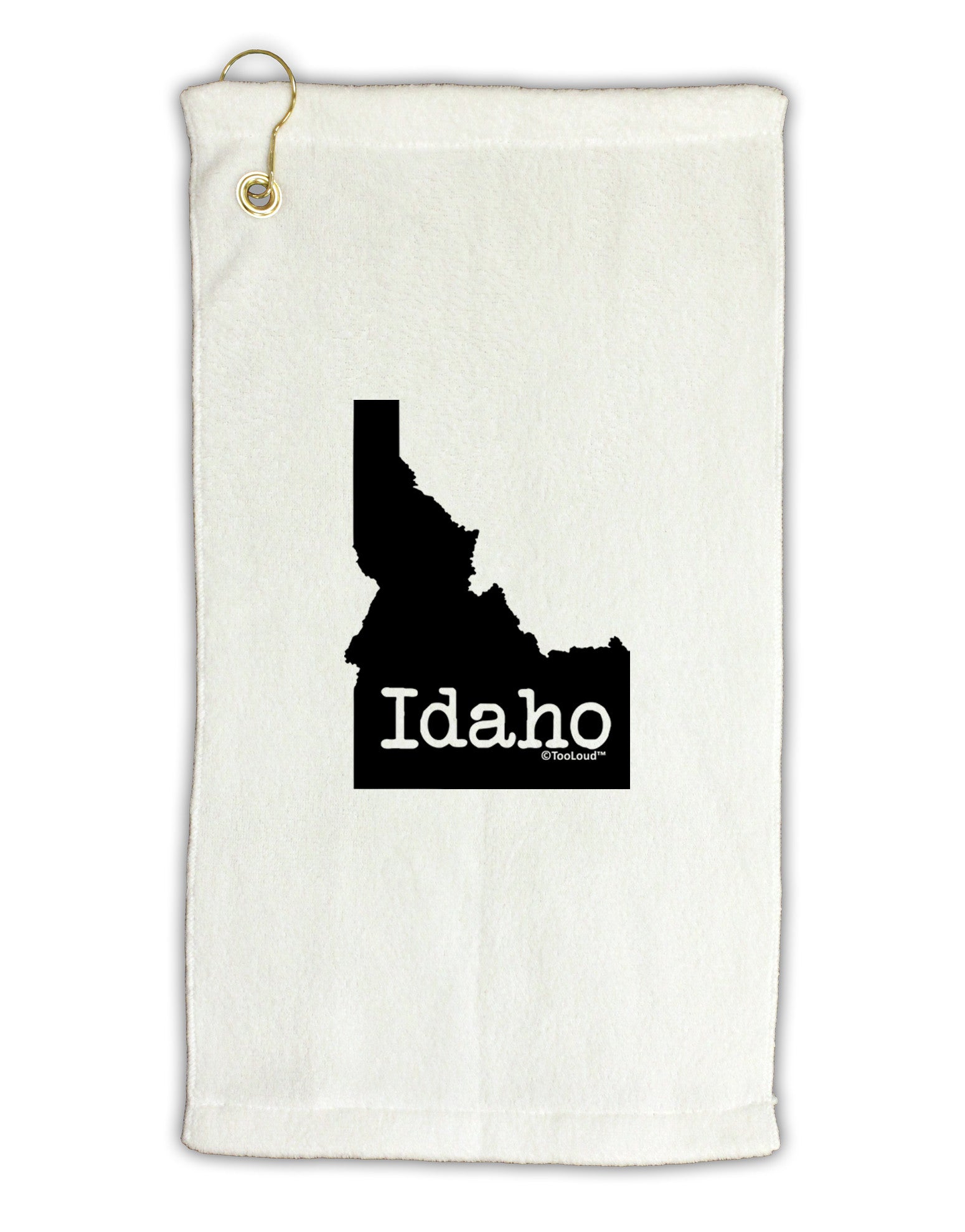 Idaho - United States Shape Micro Terry Gromet Golf Towel 11"x19-Golf Towel-TooLoud-White-Davson Sales
