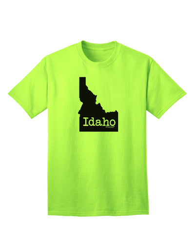 Idaho - United States Silhouette Adult T-Shirt by TooLoud-Mens T-shirts-TooLoud-Neon-Green-Small-Davson Sales