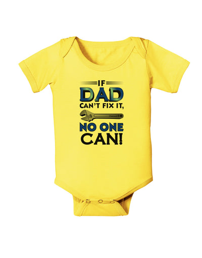 If Dad Can't Fix It Baby Romper Bodysuit-Baby Romper-TooLoud-Yellow-06-Months-Davson Sales