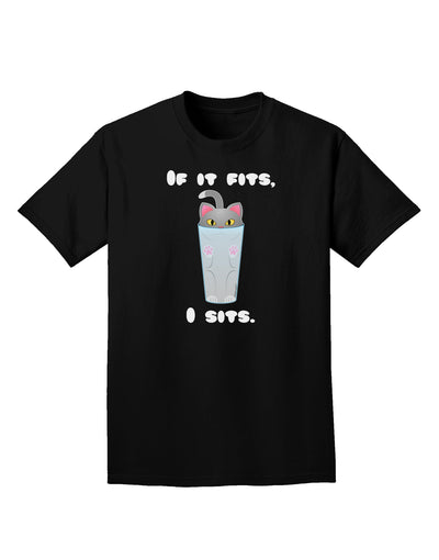 If It Fits - Cute Cat Design Adult Dark T-Shirt by TooLoud-Mens T-Shirt-TooLoud-Black-Small-Davson Sales