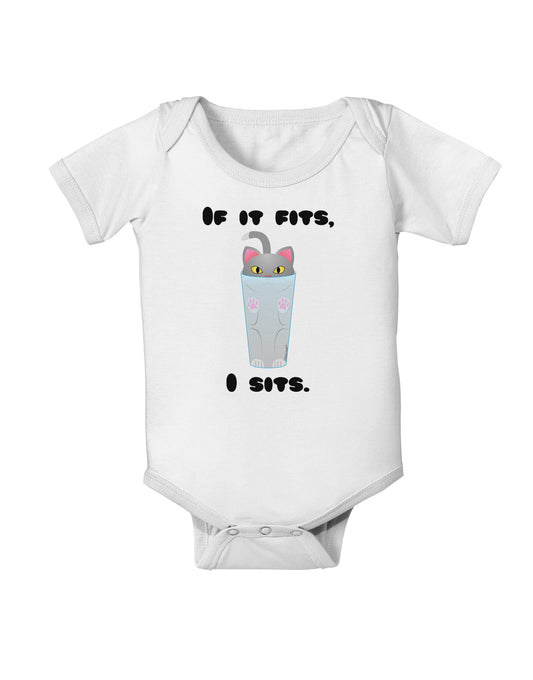 If It Fits - Cute Cat Design Baby Romper Bodysuit by TooLoud-Baby Romper-TooLoud-White-06-Months-Davson Sales