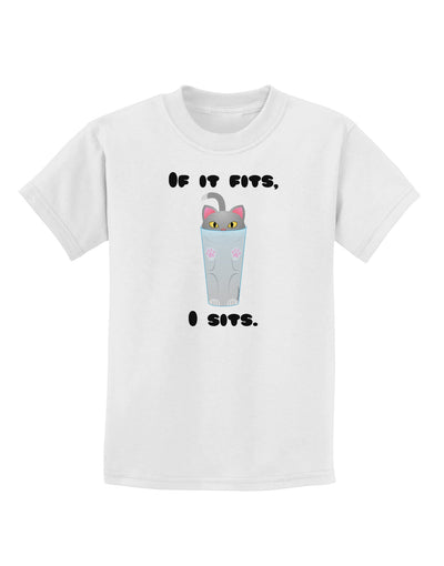 If It Fits - Cute Cat Design Childrens T-Shirt by TooLoud-Childrens T-Shirt-TooLoud-White-X-Small-Davson Sales