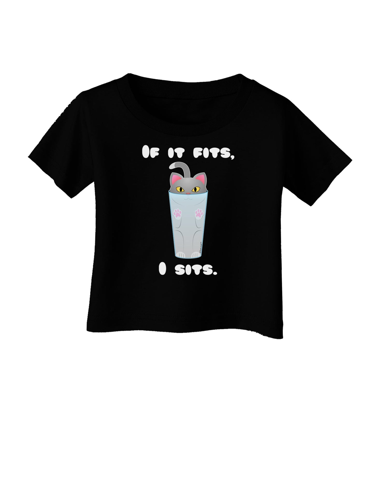 If It Fits - Cute Cat Design Infant T-Shirt Dark by TooLoud-Infant T-Shirt-TooLoud-Black-06-Months-Davson Sales