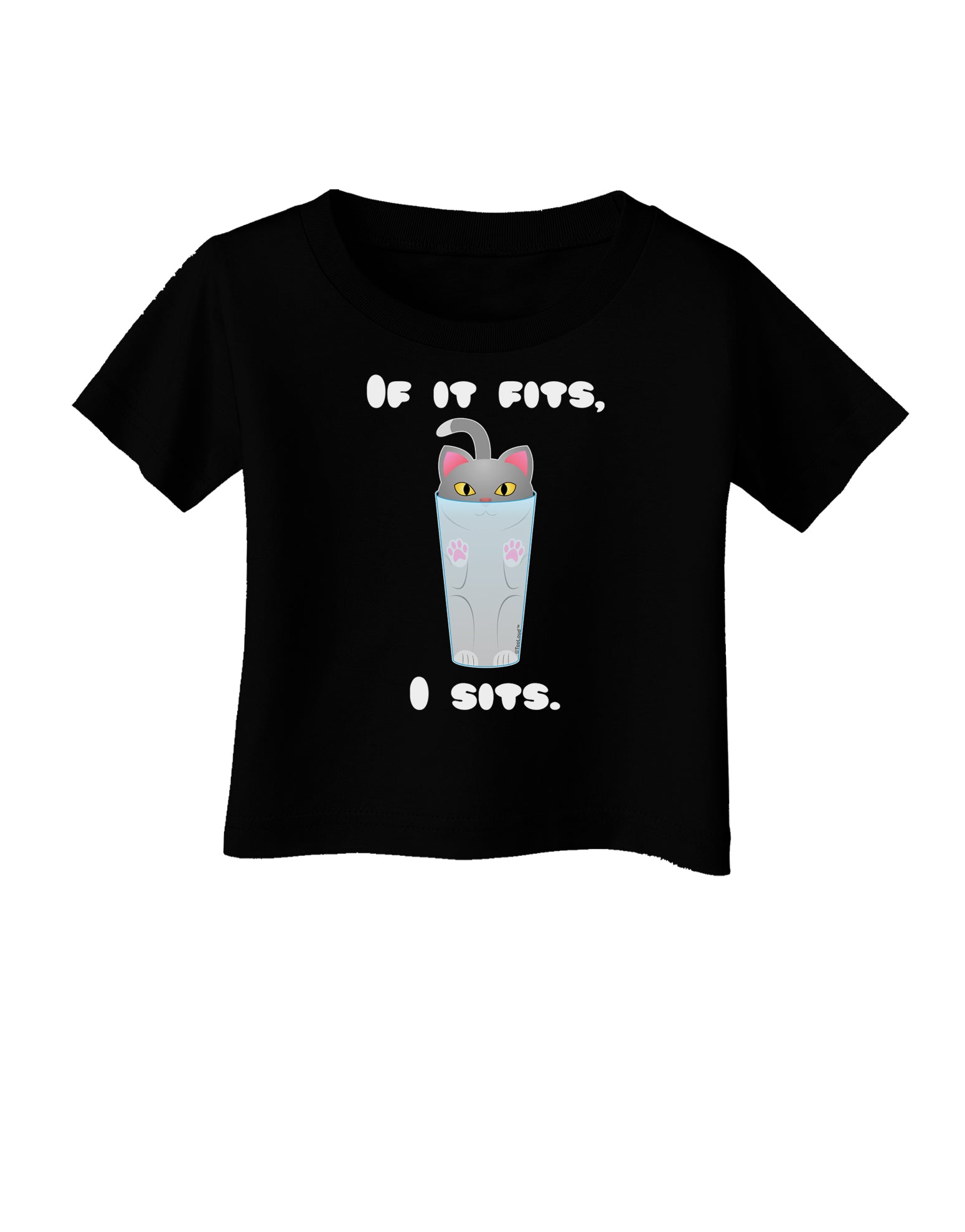 If It Fits - Cute Cat Design Infant T-Shirt Dark by TooLoud-Infant T-Shirt-TooLoud-Black-06-Months-Davson Sales