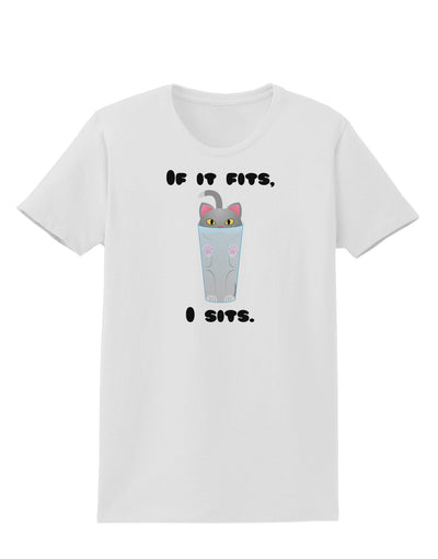 If It Fits - Cute Cat Design Womens T-Shirt by TooLoud-Womens T-Shirt-TooLoud-White-X-Small-Davson Sales