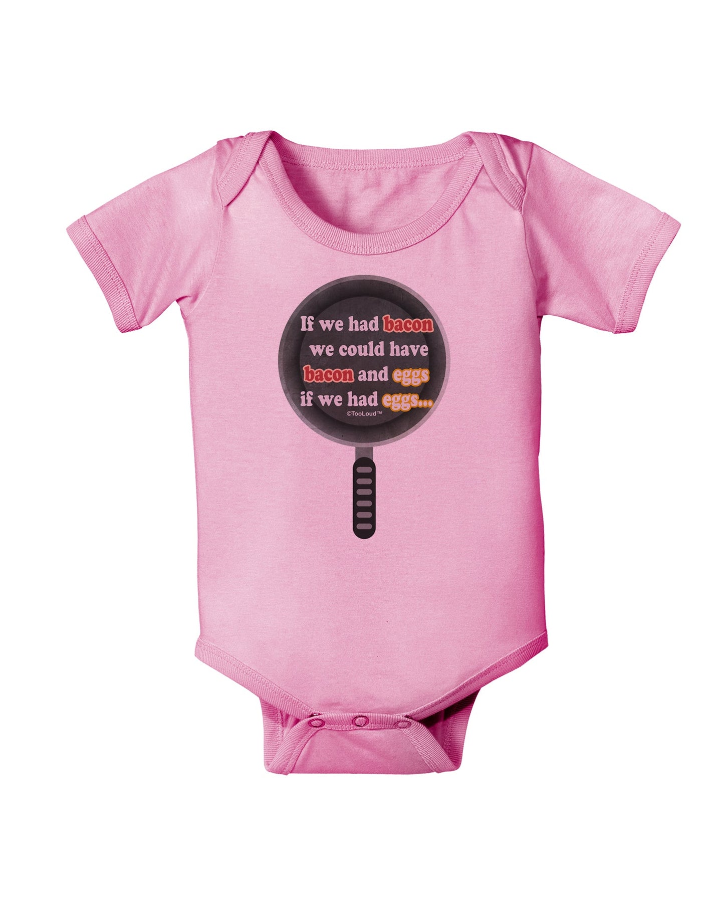 If We Had Bacon - Text Baby Romper Bodysuit by TooLoud-Baby Romper-TooLoud-Light-Pink-06-Months-Davson Sales