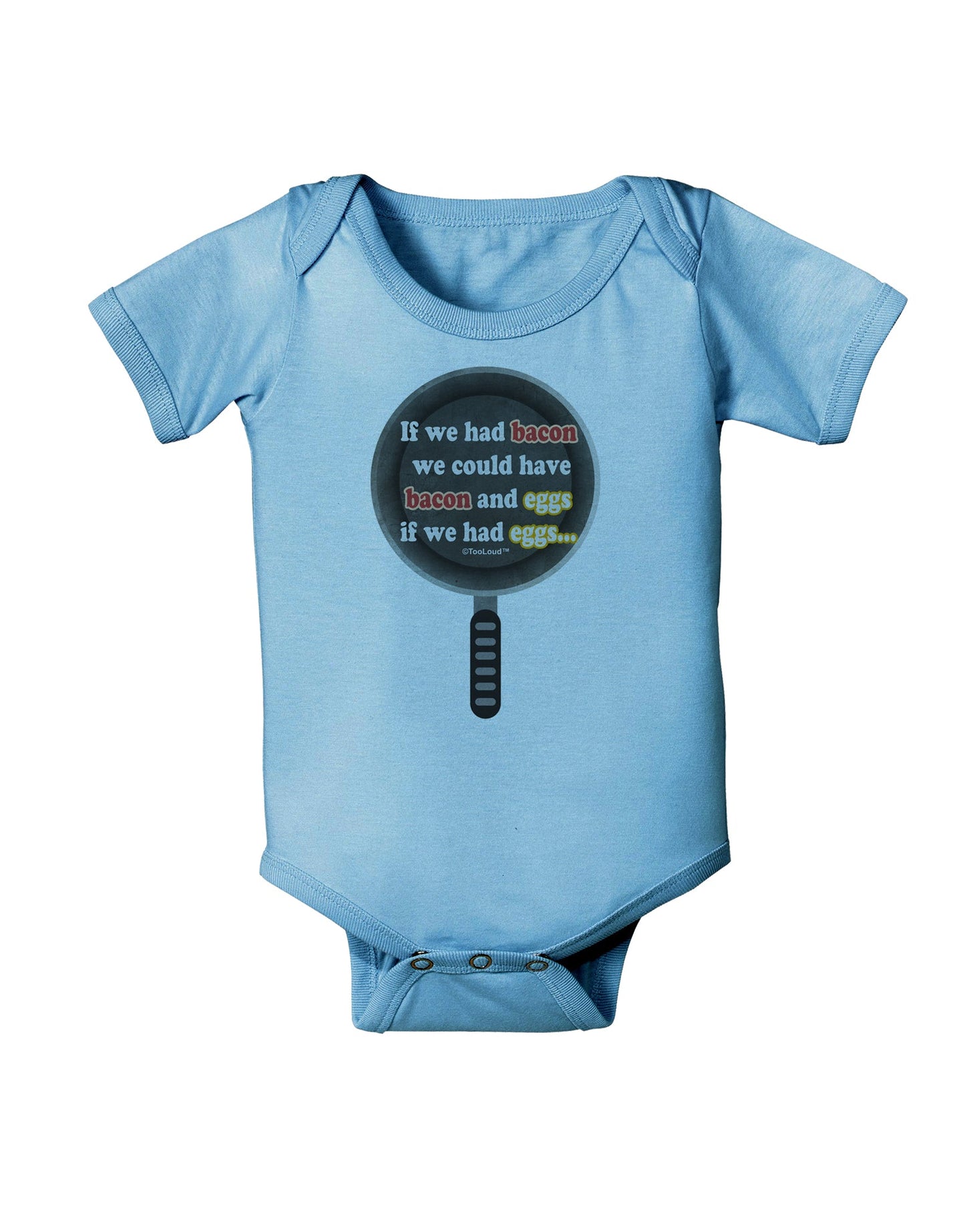 If We Had Bacon - Text Baby Romper Bodysuit by TooLoud-Baby Romper-TooLoud-Light-Blue-06-Months-Davson Sales