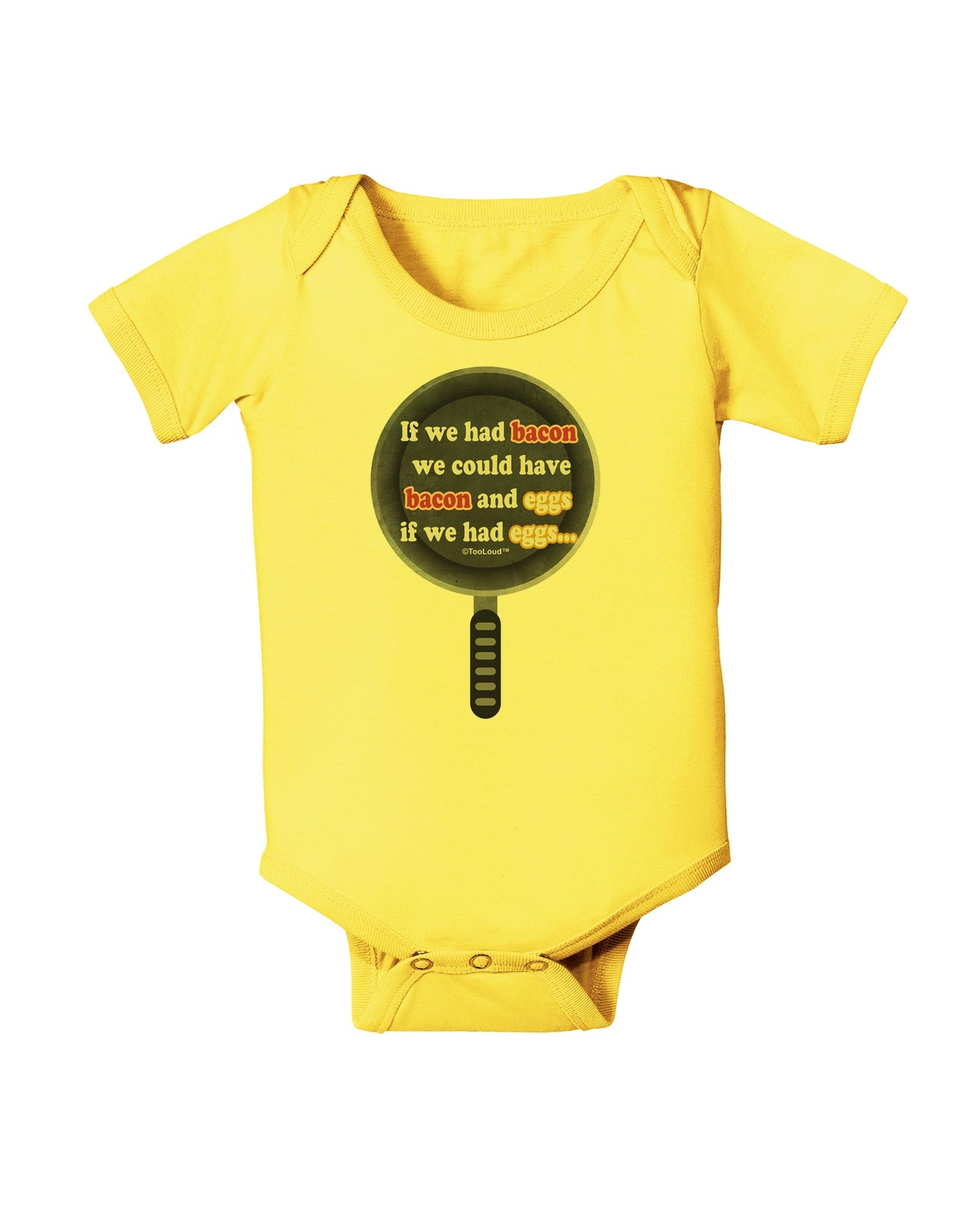 If We Had Bacon - Text Baby Romper Bodysuit by TooLoud-Baby Romper-TooLoud-Yellow-06-Months-Davson Sales