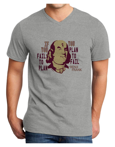 If you Fail to Plan, you Plan to Fail-Benjamin Franklin Adult V-Neck T-shirt-Mens T-Shirt-TooLoud-HeatherGray-Small-Davson Sales