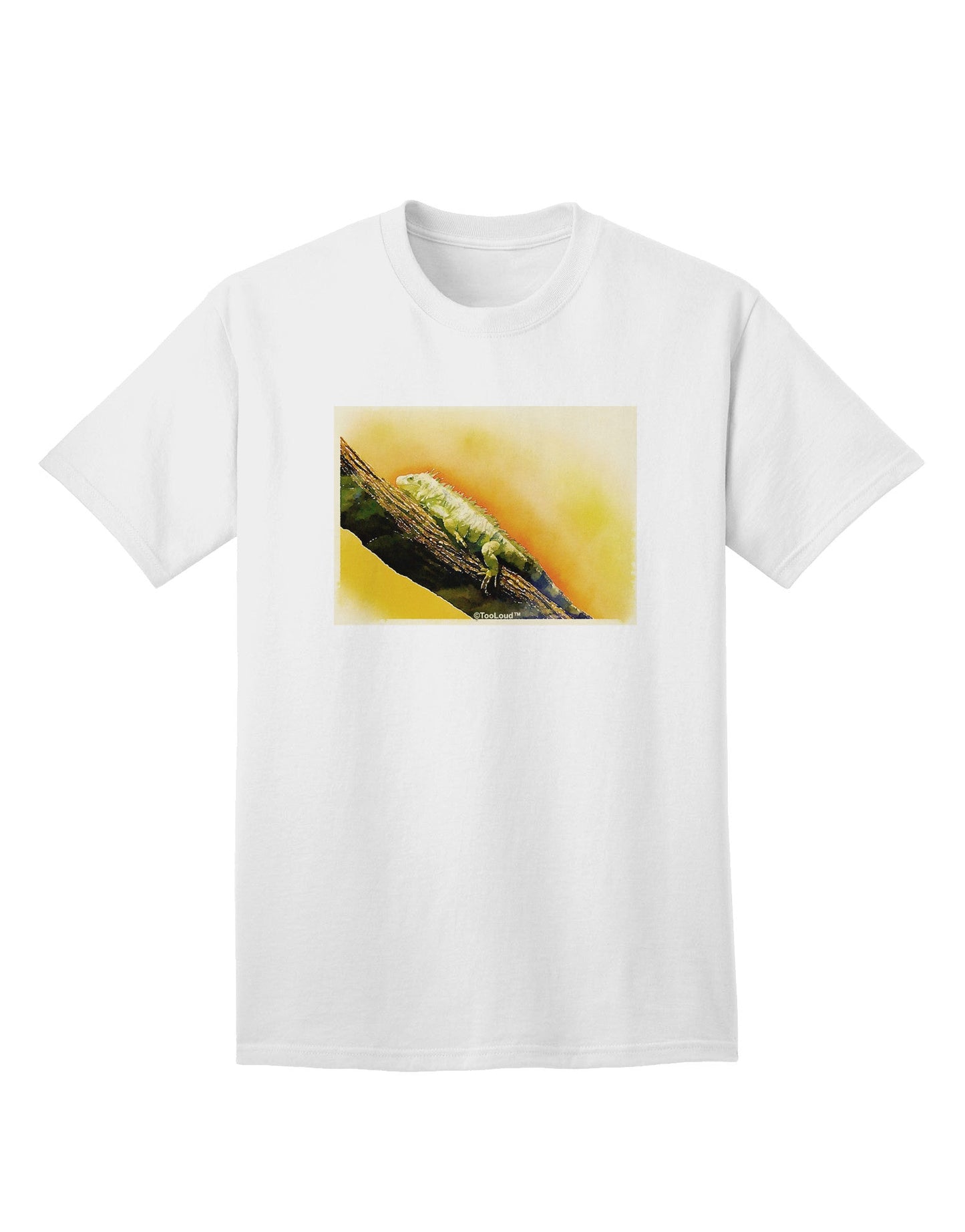 Iguana Watercolor Adult T-Shirt-Mens T-Shirt-TooLoud-White-Small-Davson Sales