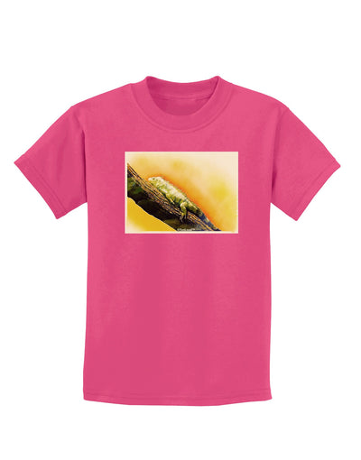 Iguana Watercolor Childrens Dark T-Shirt-Childrens T-Shirt-TooLoud-Sangria-X-Small-Davson Sales