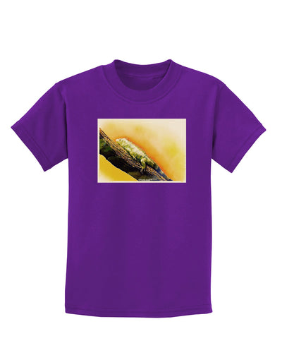 Iguana Watercolor Childrens Dark T-Shirt-Childrens T-Shirt-TooLoud-Purple-X-Small-Davson Sales