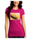 Iguana Watercolor Juniors Crew Dark T-Shirt-T-Shirts Juniors Tops-TooLoud-Hot-Pink-Juniors Fitted Small-Davson Sales