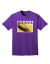 Iguana Watercolor Text Adult Dark T-Shirt-Mens T-Shirt-TooLoud-Purple-Small-Davson Sales