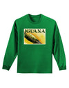 Iguana Watercolor Text Adult Long Sleeve Dark T-Shirt-TooLoud-Kelly-Green-Small-Davson Sales