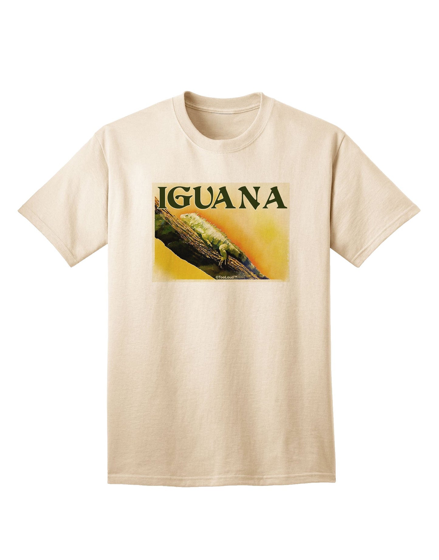 Iguana Watercolor Text Adult T-Shirt-Mens T-Shirt-TooLoud-Natural-Small-Davson Sales