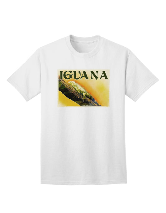 Iguana Watercolor Text Adult T-Shirt-Mens T-Shirt-TooLoud-White-Small-Davson Sales
