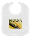 Iguana Watercolor Text Baby Bib