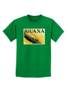 Iguana Watercolor Text Childrens Dark T-Shirt-Childrens T-Shirt-TooLoud-Kelly-Green-X-Small-Davson Sales