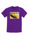 Iguana Watercolor Text Childrens Dark T-Shirt-Childrens T-Shirt-TooLoud-Purple-X-Small-Davson Sales