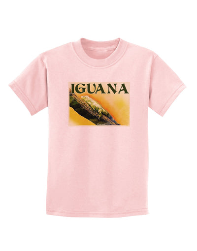 Iguana Watercolor Text Childrens T-Shirt-Childrens T-Shirt-TooLoud-PalePink-X-Small-Davson Sales