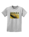 Iguana Watercolor Text Childrens T-Shirt-Childrens T-Shirt-TooLoud-AshGray-X-Small-Davson Sales