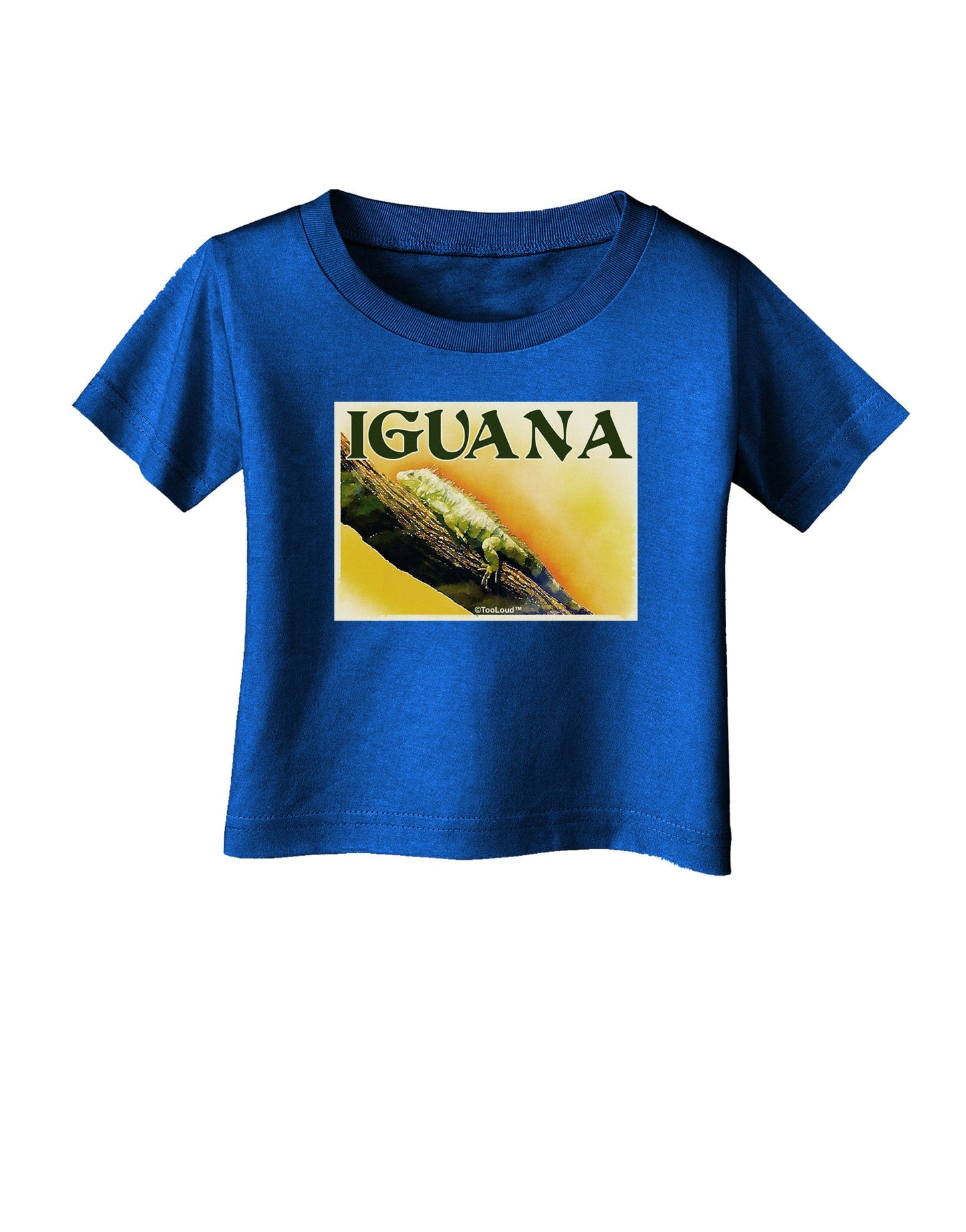 Iguana Watercolor Text Infant T-Shirt Dark-Infant T-Shirt-TooLoud-Royal-Blue-06-Months-Davson Sales