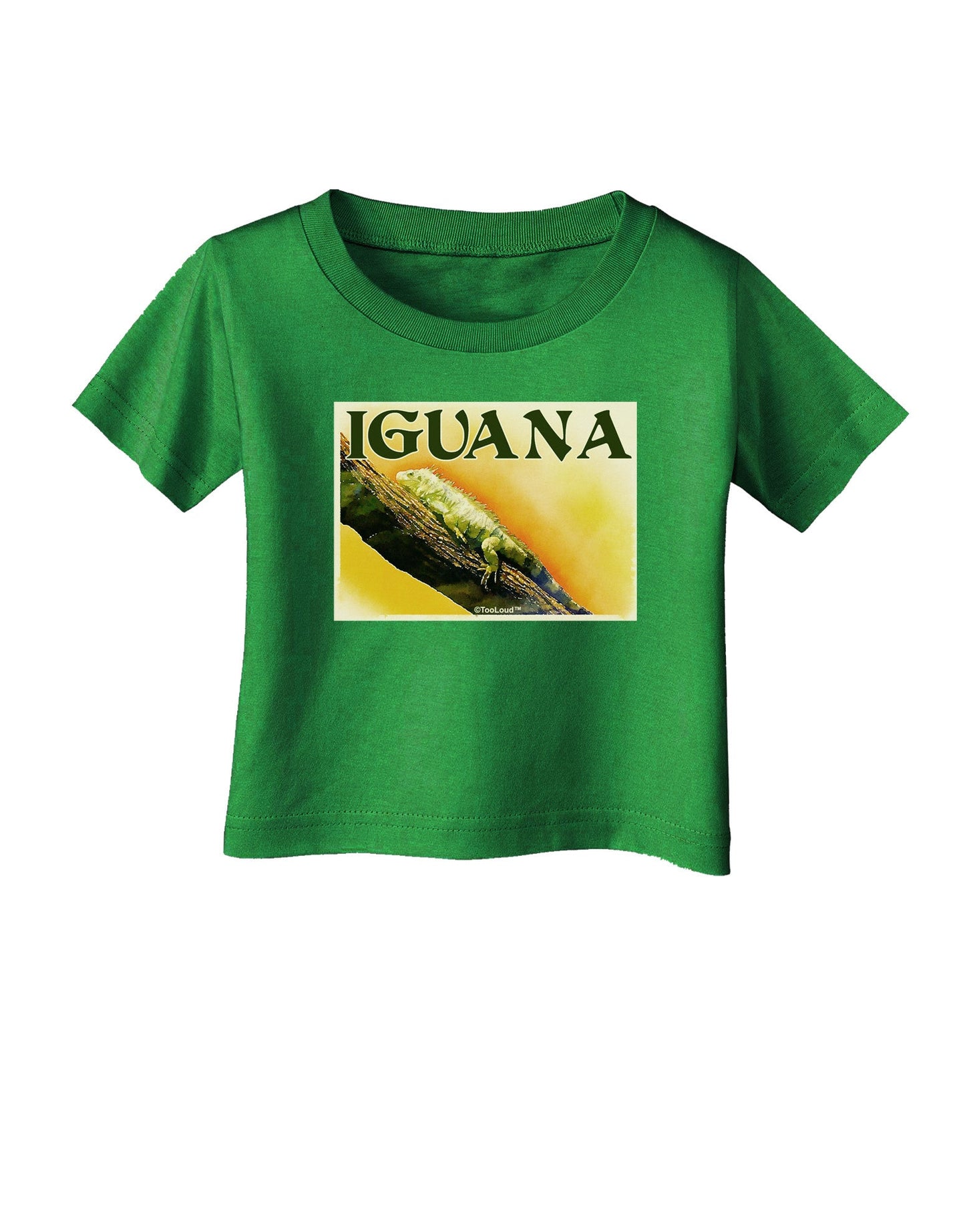 Iguana Watercolor Text Infant T-Shirt Dark-Infant T-Shirt-TooLoud-Clover-Green-06-Months-Davson Sales