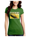 Iguana Watercolor Text Juniors Crew Dark T-Shirt-T-Shirts Juniors Tops-TooLoud-Kiwi-Green-Juniors Fitted Small-Davson Sales