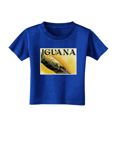 Iguana Watercolor Text Toddler T-Shirt Dark-Toddler T-Shirt-TooLoud-Royal-Blue-2T-Davson Sales