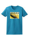 Iguana Watercolor Text Womens Dark T-Shirt-TooLoud-Turquoise-X-Small-Davson Sales