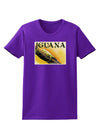 Iguana Watercolor Text Womens Dark T-Shirt-TooLoud-Purple-X-Small-Davson Sales