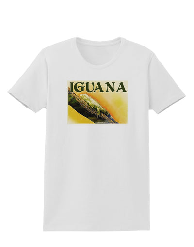 Iguana Watercolor Text Womens T-Shirt-Womens T-Shirt-TooLoud-White-X-Small-Davson Sales