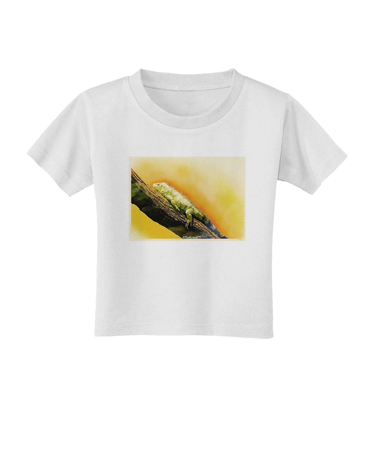 Iguana Watercolor Toddler T-Shirt-Toddler T-Shirt-TooLoud-White-2T-Davson Sales
