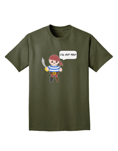 I'll Cut You - Petey the Pirate Adult Dark T-Shirt-Mens T-Shirt-TooLoud-Military-Green-Small-Davson Sales