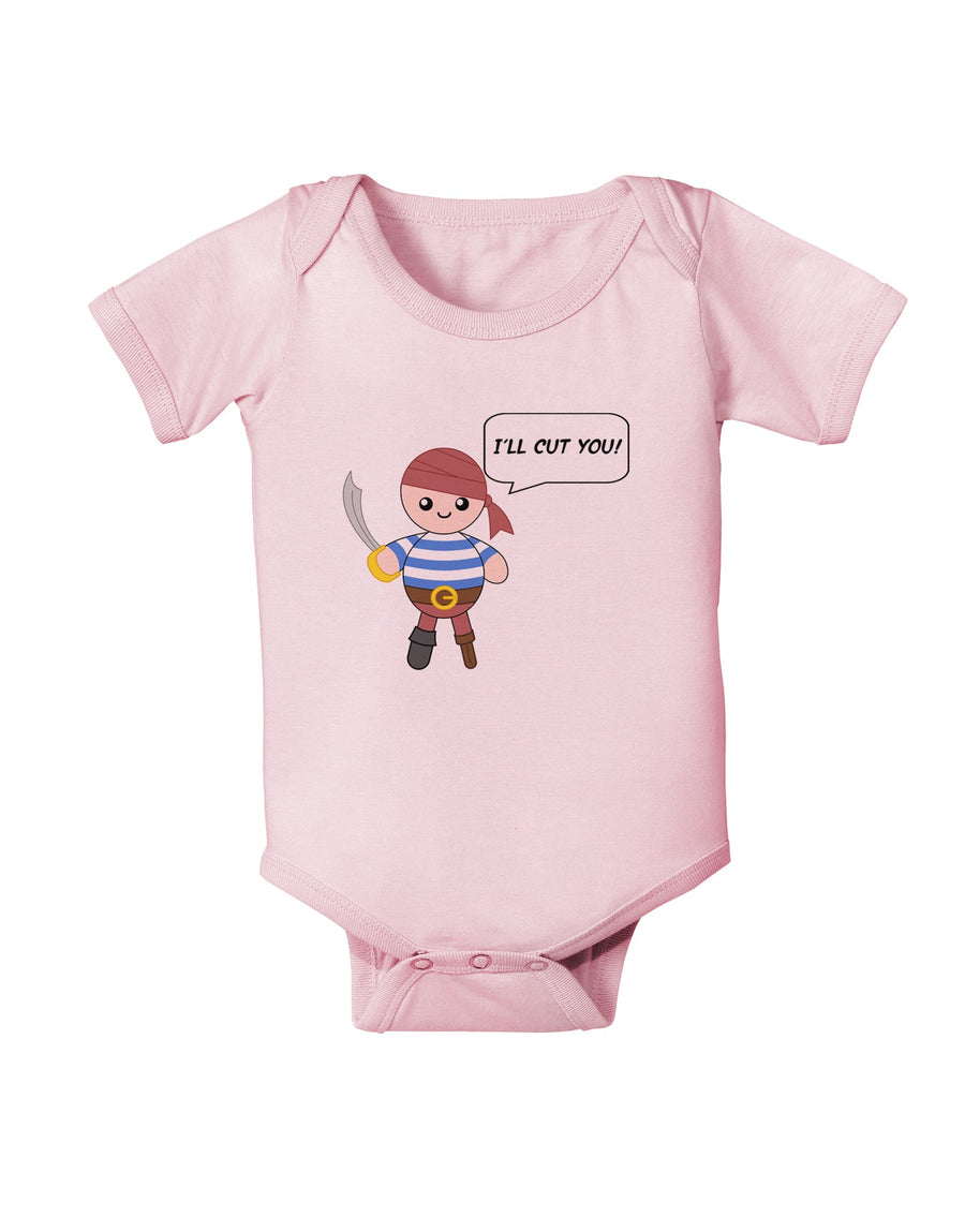 I'll Cut You - Petey the Pirate Baby Romper Bodysuit-Baby Romper-TooLoud-White-06-Months-Davson Sales