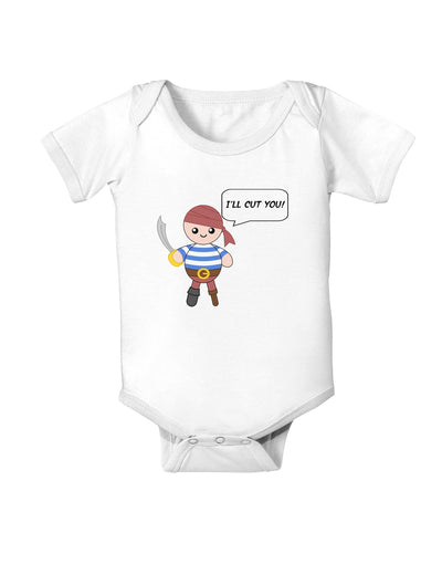 I'll Cut You - Petey the Pirate Baby Romper Bodysuit-Baby Romper-TooLoud-White-06-Months-Davson Sales