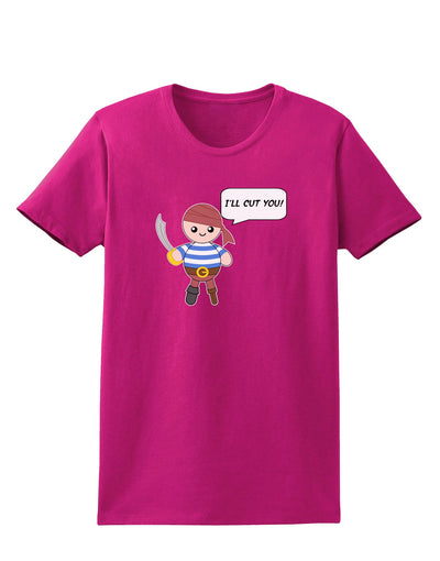 I'll Cut You - Petey the Pirate Womens Dark T-Shirt-Womens T-Shirt-TooLoud-Hot-Pink-Small-Davson Sales